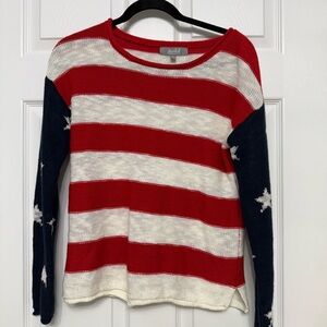 Marled Red and White Knit Top